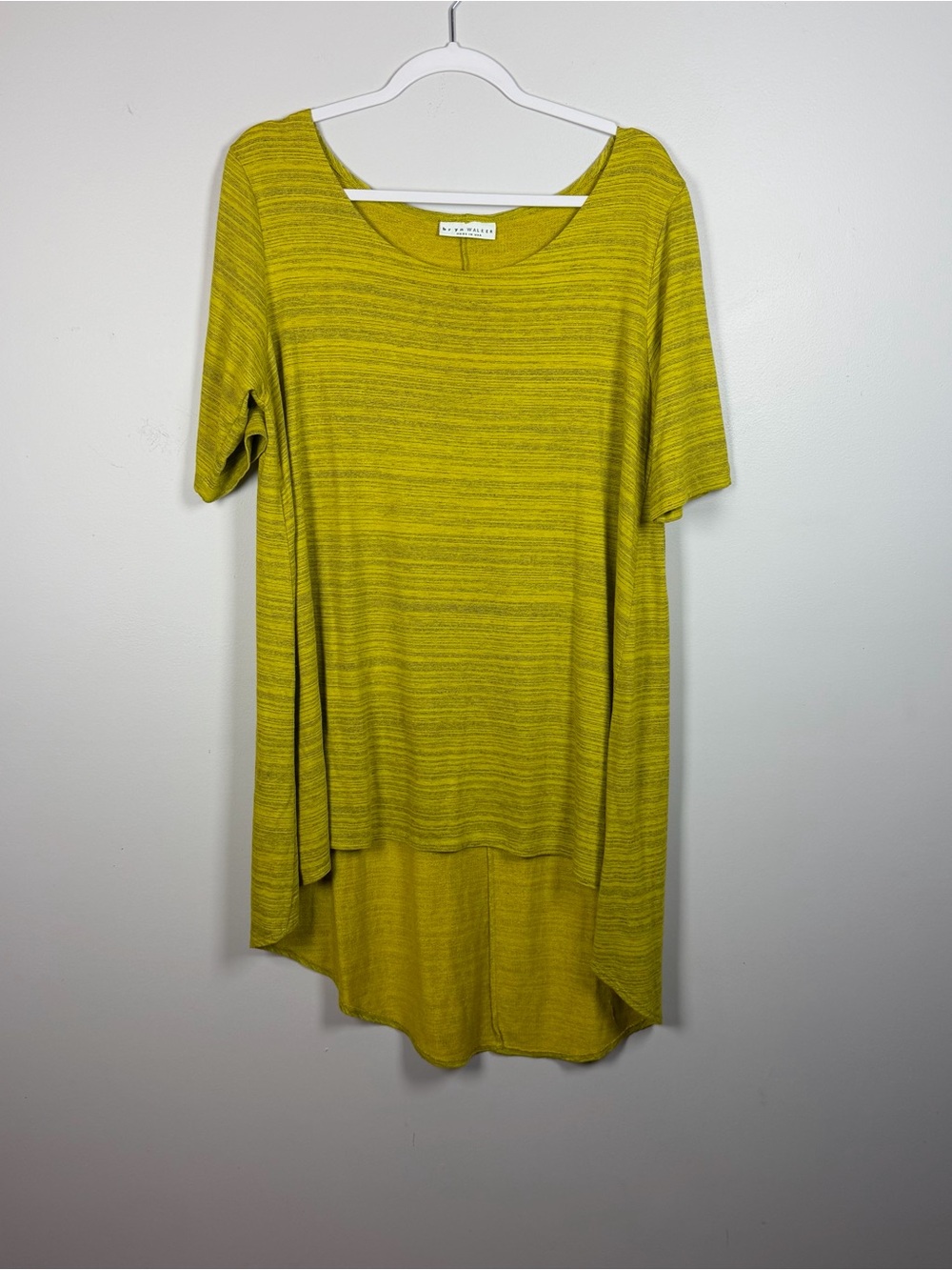 Bryn Walker Lilo Tunic Shirt Limoncello Green Hi Low Women’s Medium Lagenlook